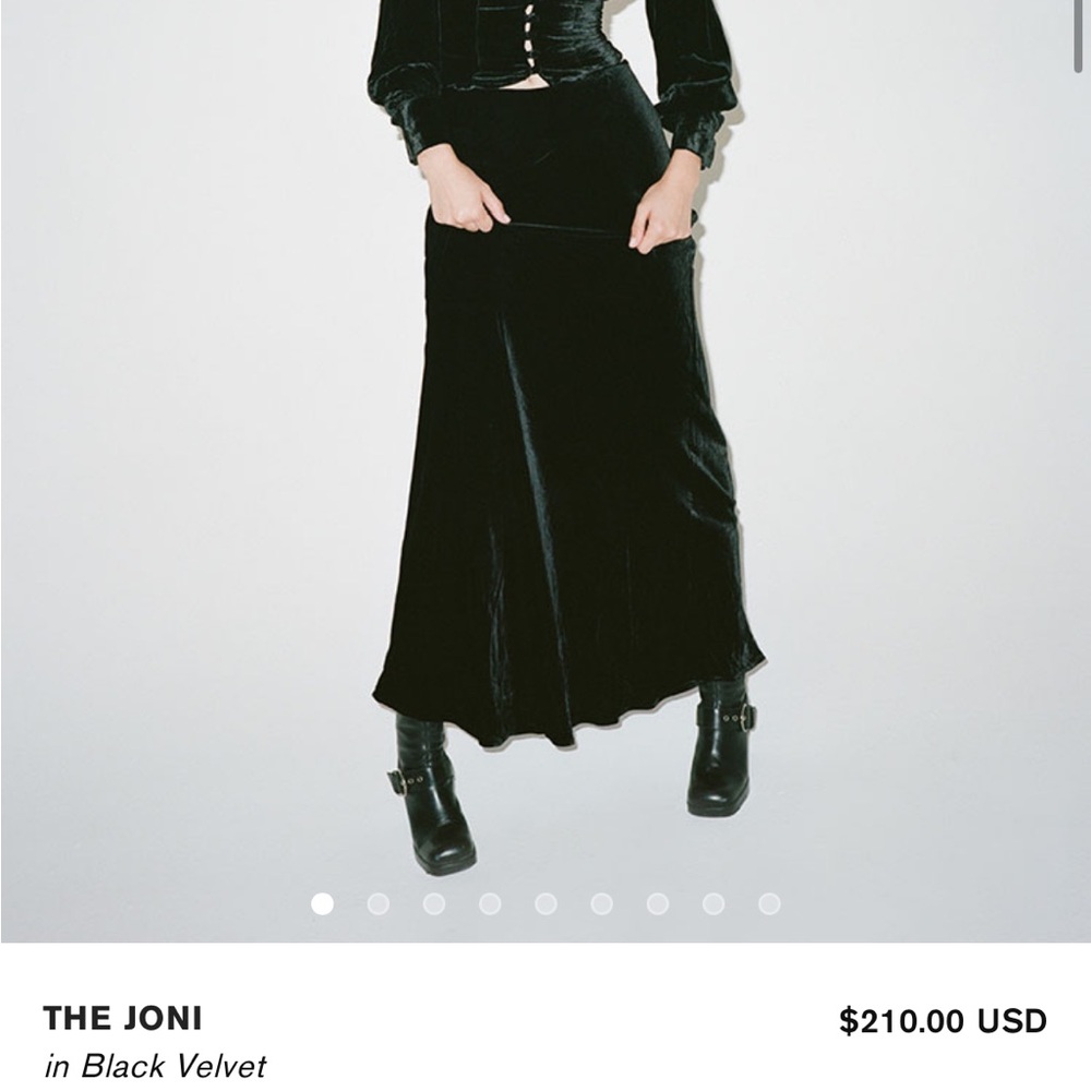 Realisation Par Joni Skirt in Black Velvet